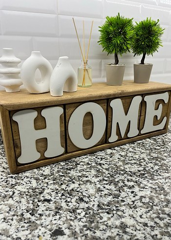 Ahşap Üzeri HOME Yazılı Dekoratif Obje - Görsel 5