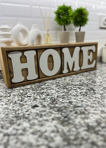 Ahşap Üzeri HOME Yazılı Dekoratif Obje - Görsel 8