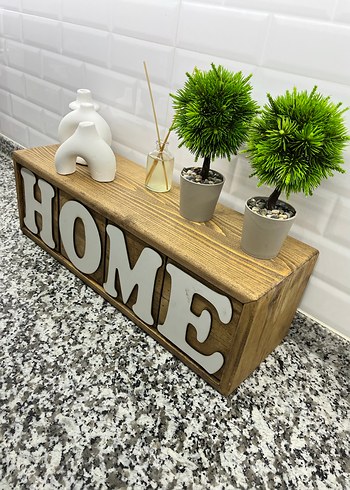Ahşap Üzeri HOME Yazılı Dekoratif Obje - Görsel 6