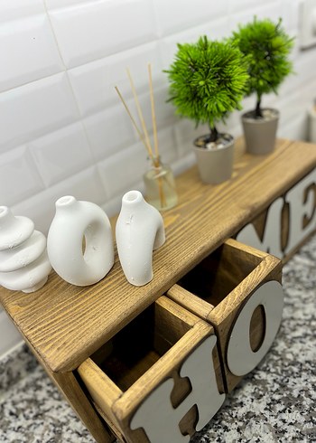 Ahşap Üzeri HOME Yazılı Dekoratif Obje - Görsel 9