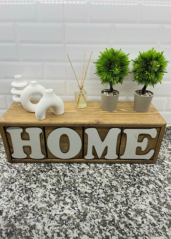 Ahşap Üzeri HOME Yazılı Dekoratif Obje - Görsel 7