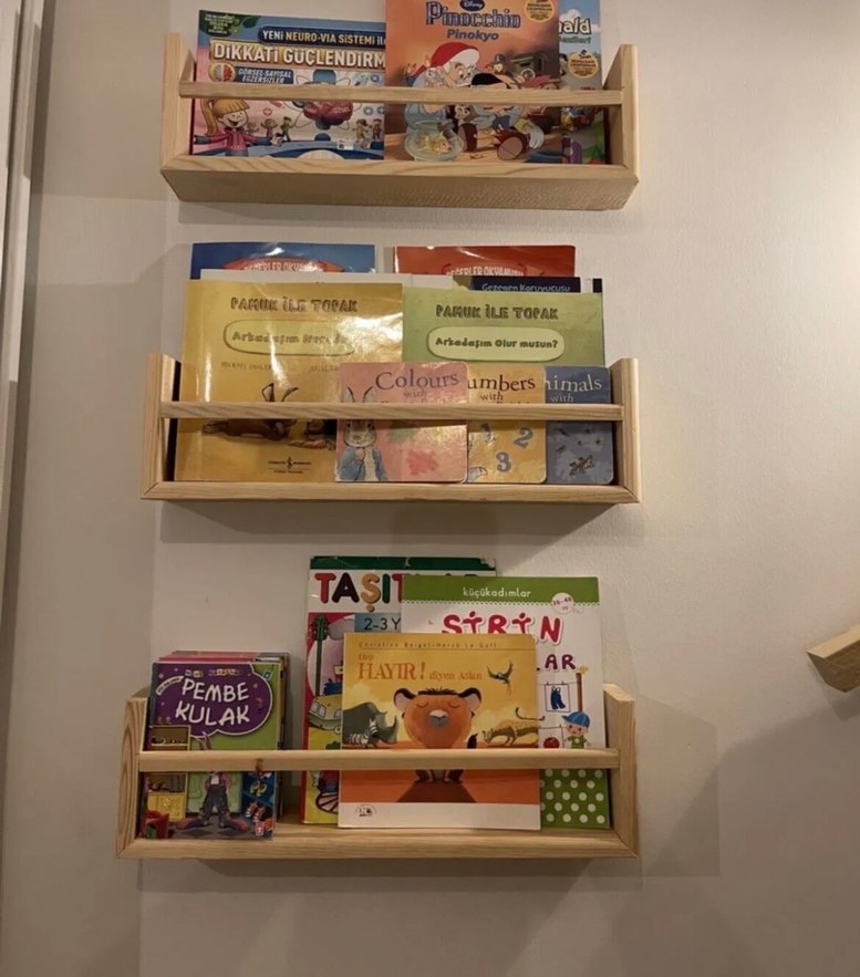 Bej Çocuk Kitap Rafı - Görsel 2