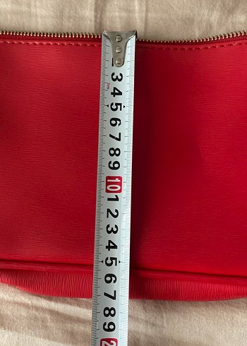 Kırmızı Deri Kadın Çanta Fermuarlı - Görsel 4