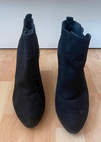 Siyah Süet  Goth Kadın Bot - Görsel 4