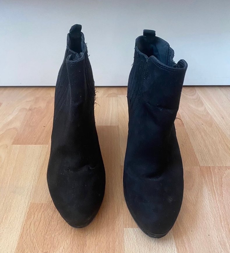 Siyah Süet  Goth Kadın Bot - Görsel 4