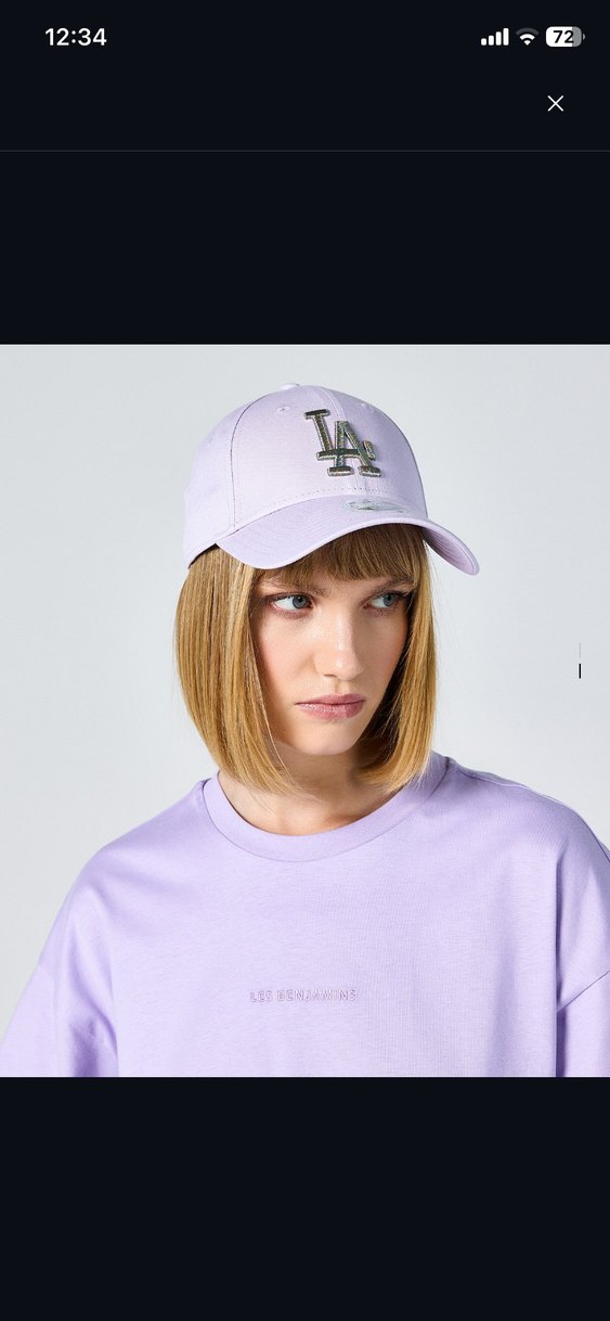 New Era orjinal. Pastel Mor Spor Şapka LA İşlemeli - Görsel 2