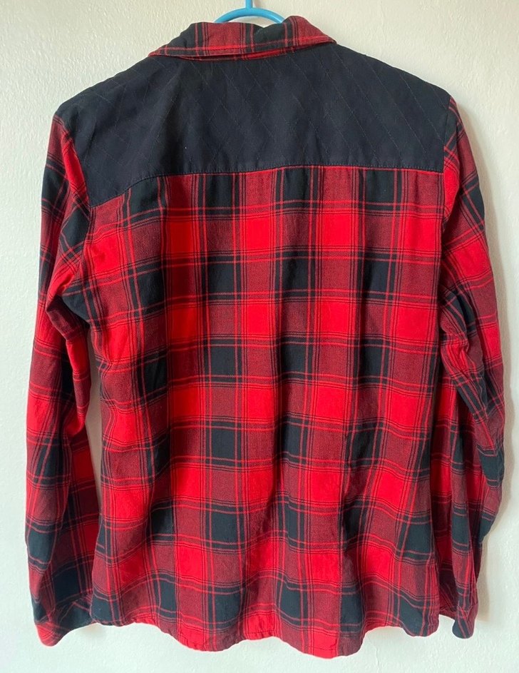 Kırmızı Ekose Kadın Gömlek - Görsel 2