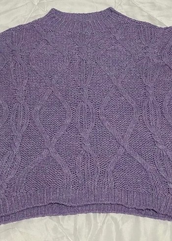 Bohem Stil Mor Örgü Kadın Kazak - Görsel 7