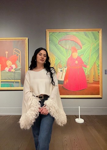 TRİKO KOLLARI VOLANLI BLUZ - Görsel 6