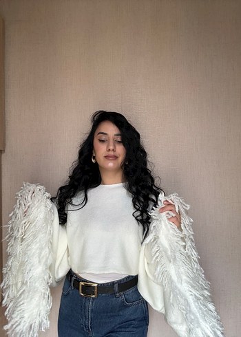 TRİKO KOLLARI VOLANLI BLUZ - Görsel 13