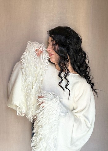 TRİKO KOLLARI VOLANLI BLUZ - Görsel 10