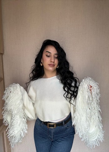 TRİKO KOLLARI VOLANLI BLUZ - Görsel 11