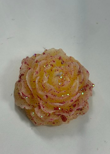 2 ADET EL BOYAMASI YALDIZLI SİMLİ Çiçek Şeklinde MUM - Görsel 6