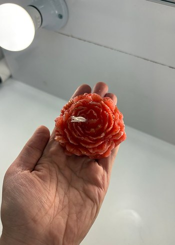 2 ADET EL BOYAMASI YALDIZLI SİMLİ Çiçek Şeklinde MUM - Görsel 7