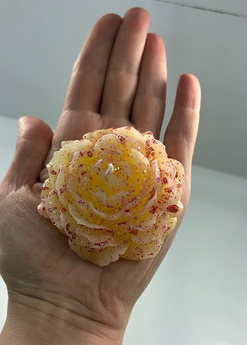 2 ADET EL BOYAMASI YALDIZLI SİMLİ Çiçek Şeklinde MUM - Görsel 9