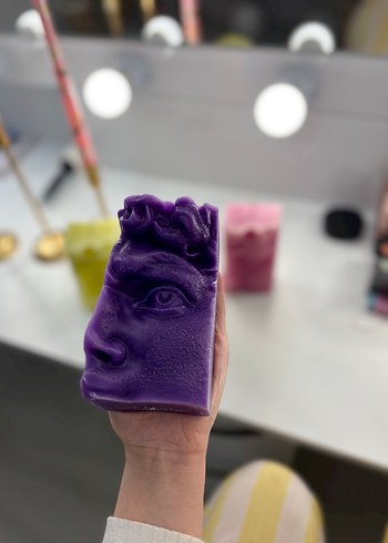 Renkli Heykel Yüz Mum - Görsel 3