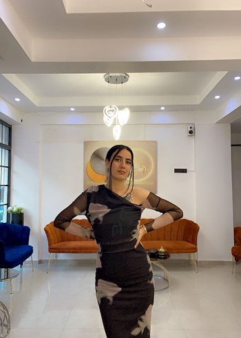 TÜL ASİMETRİK DETAY ELBİSE - Görsel 3