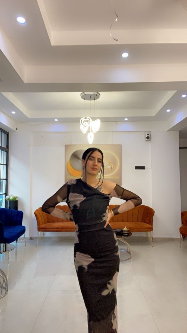 TÜL ASİMETRİK DETAY ELBİSE - Görsel 3