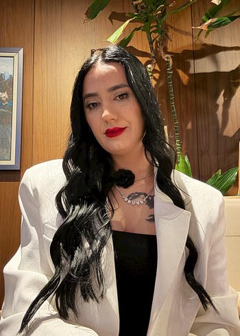 Ekru Uzun Kollu VATKALI Kadın Blazer Ceket - Görsel 8