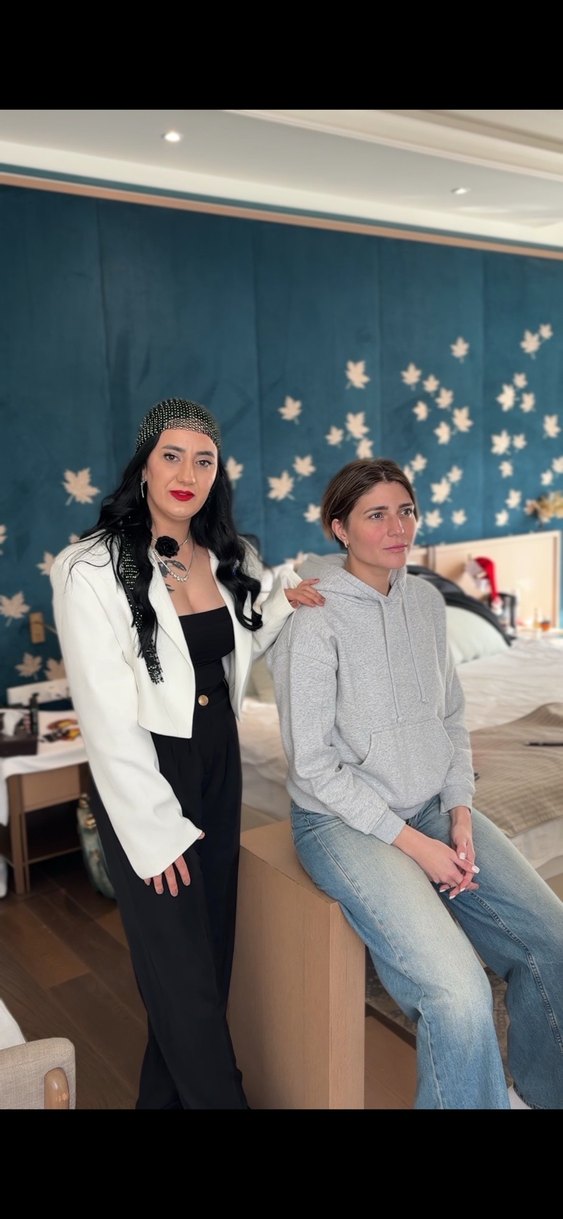 Ekru Uzun Kollu VATKALI Kadın Blazer Ceket - Görsel 4