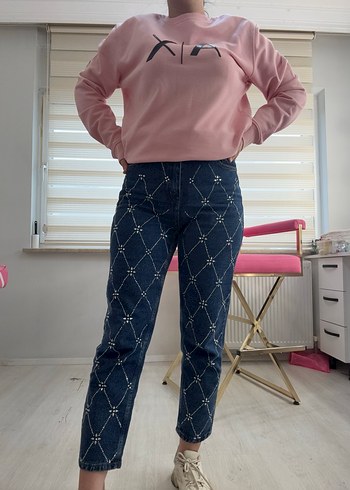 TAŞ Detaylı  Kadın yüksekbel MOM Jean - Görsel 5