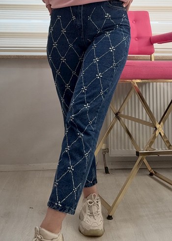 TAŞ Detaylı  Kadın yüksekbel MOM Jean - Görsel 4