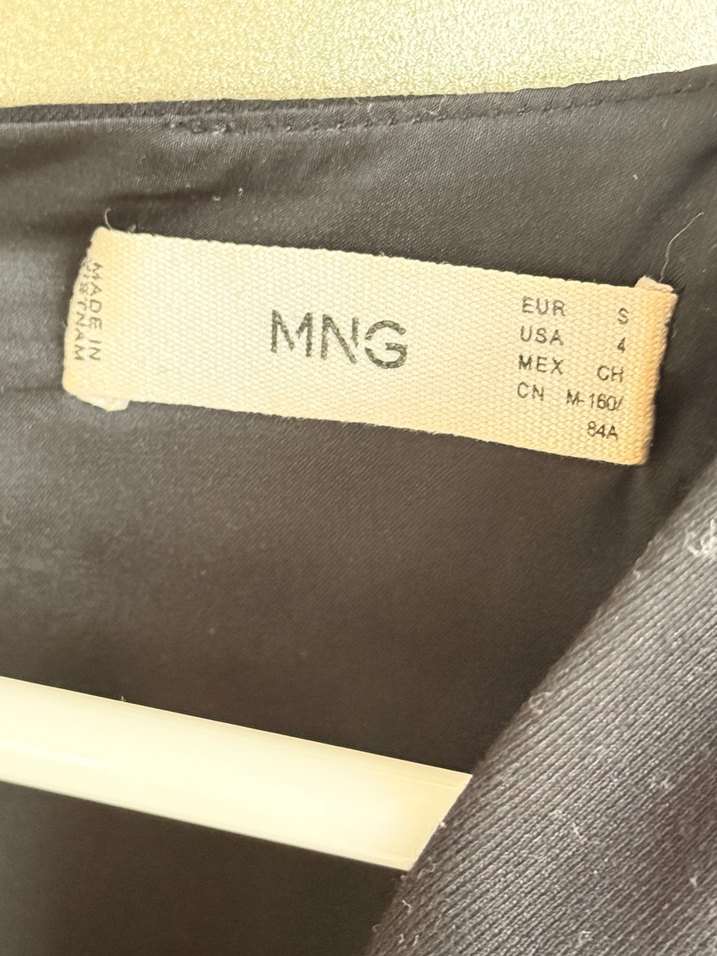 Mango Siyah Klasik Kemerli Astarlı Elbise S - Görsel 3