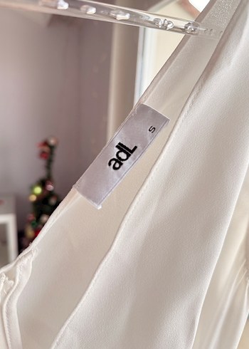 adL Beyaz Kruvaze Metal Tokalı Klasik Kruvaze Bluz S - Görsel 3