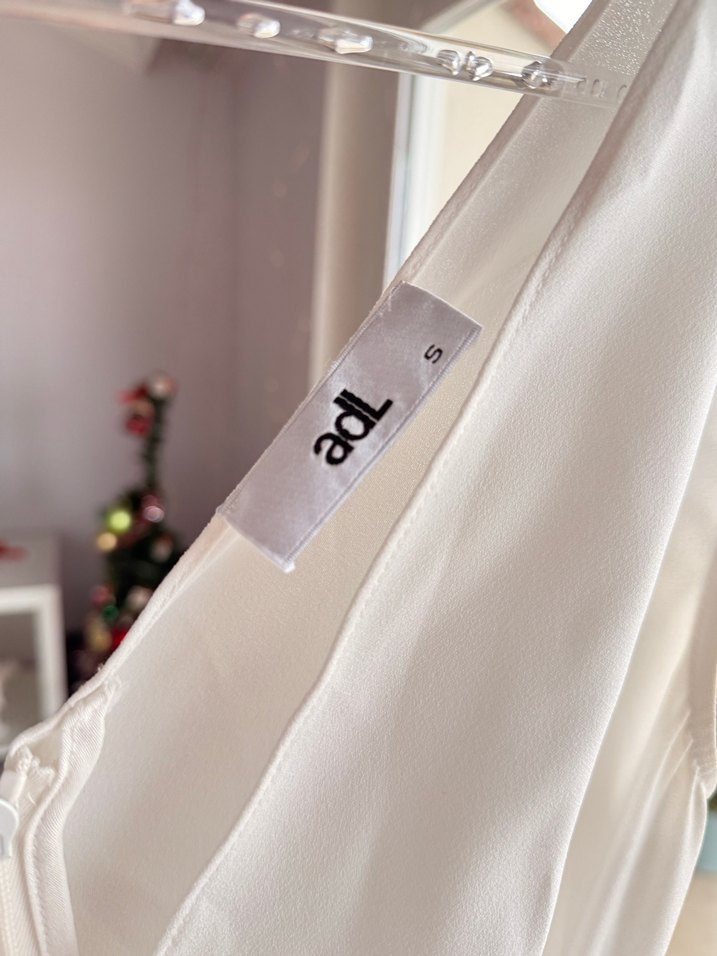 adL Beyaz Kruvaze Metal Tokalı Klasik Kruvaze Bluz S - Görsel 3