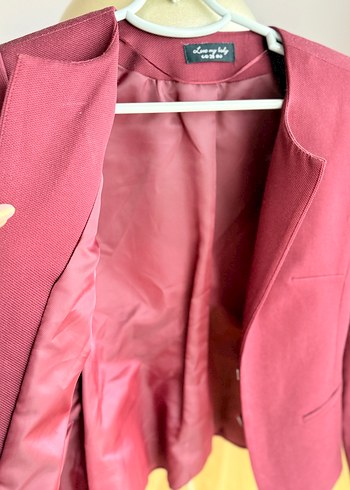 ADL S Beden Bordo Dokuma Ceket - Görsel 2