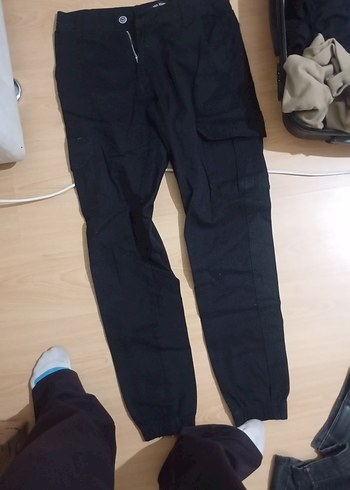 Siyah kargo Erkek  Pantolon - Görsel 3