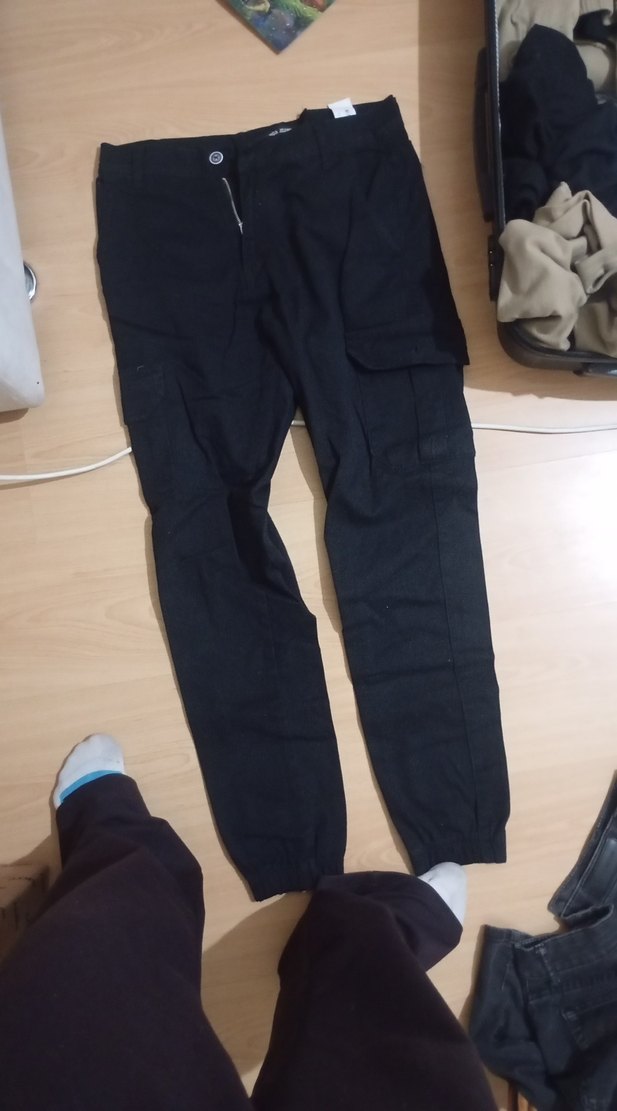 Siyah kargo Erkek  Pantolon - Görsel 3