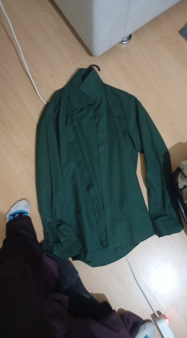 Düğmeli Koyu Yeşil Erkek Gömlek - Görsel 3