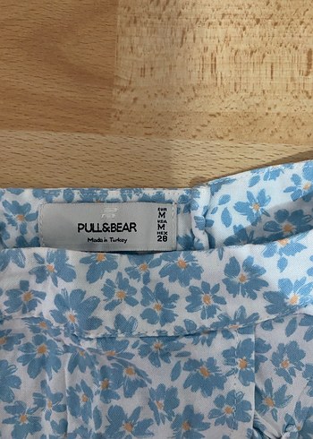 Mavi Çiçek Desenli Volanlı Mini Etek - Görsel 2