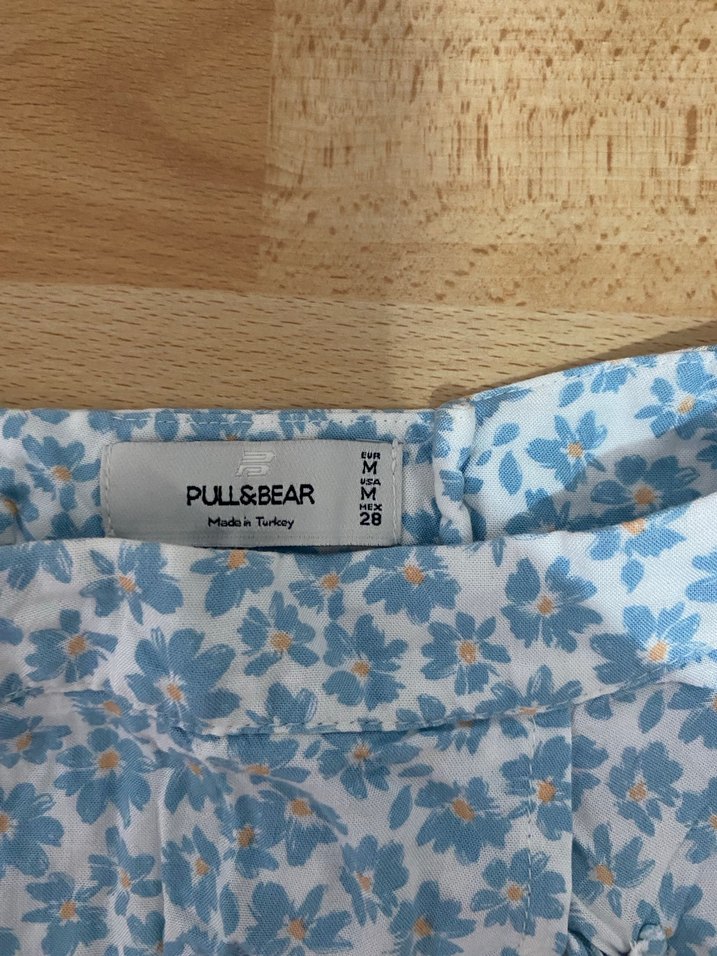 Mavi Çiçek Desenli Volanlı Mini Etek - Görsel 2