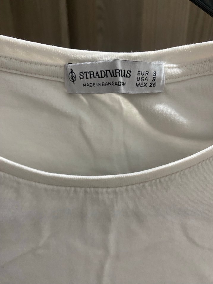 Kadın Beyaz Kısa Kollu Pamuklu crop - Görsel 2