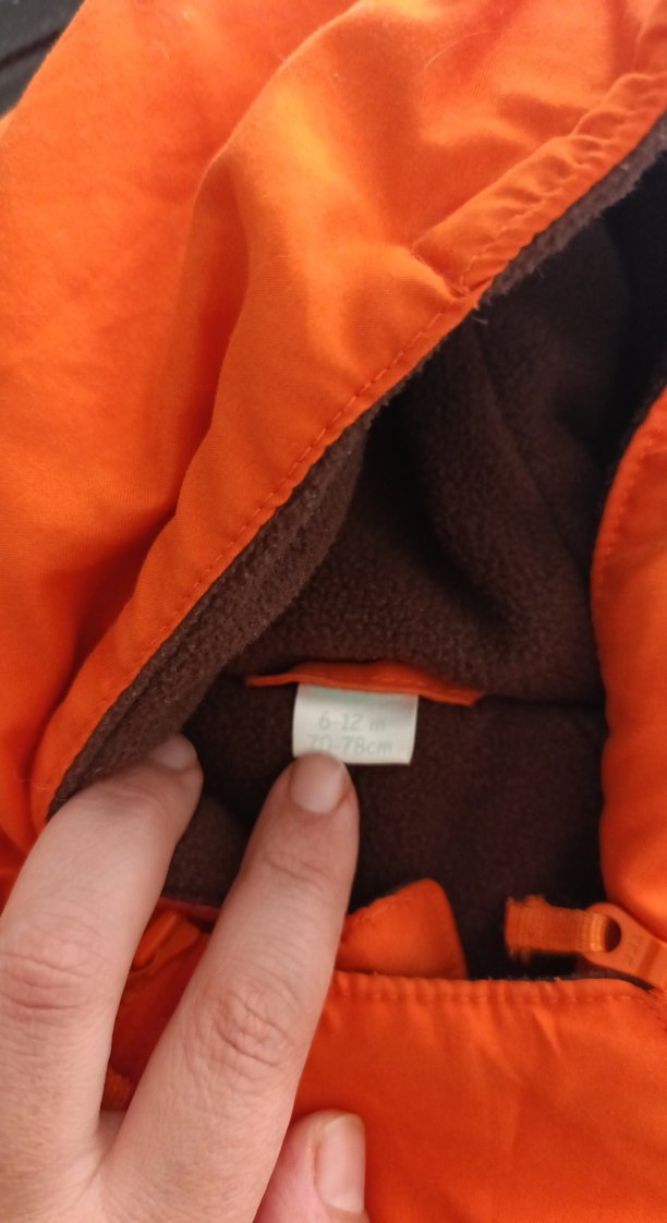 Kızak Desenli Turuncu Bebek Montu - Görsel 3