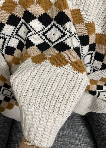 Addax baklava desenli boğazlı kazak - Görsel 2