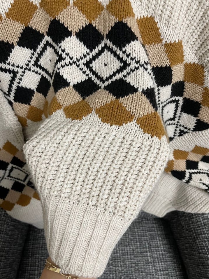 Addax baklava desenli boğazlı kazak - Görsel 2