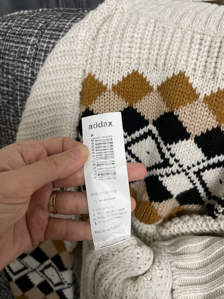 Addax baklava desenli boğazlı kazak - Görsel 3