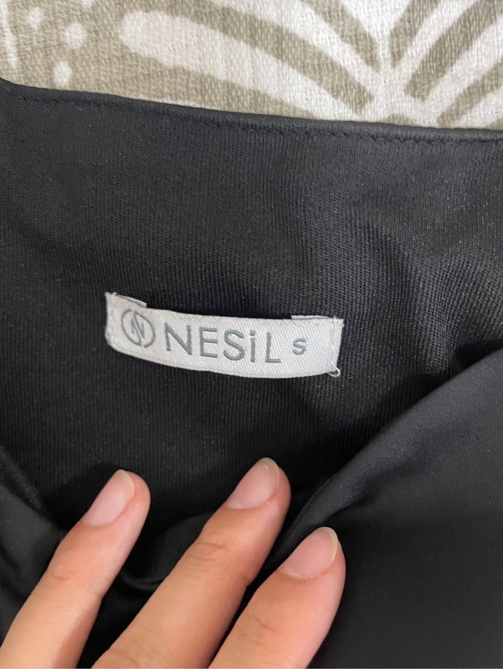 Siyah Saten Mini Abiye Elbise - Görsel 3