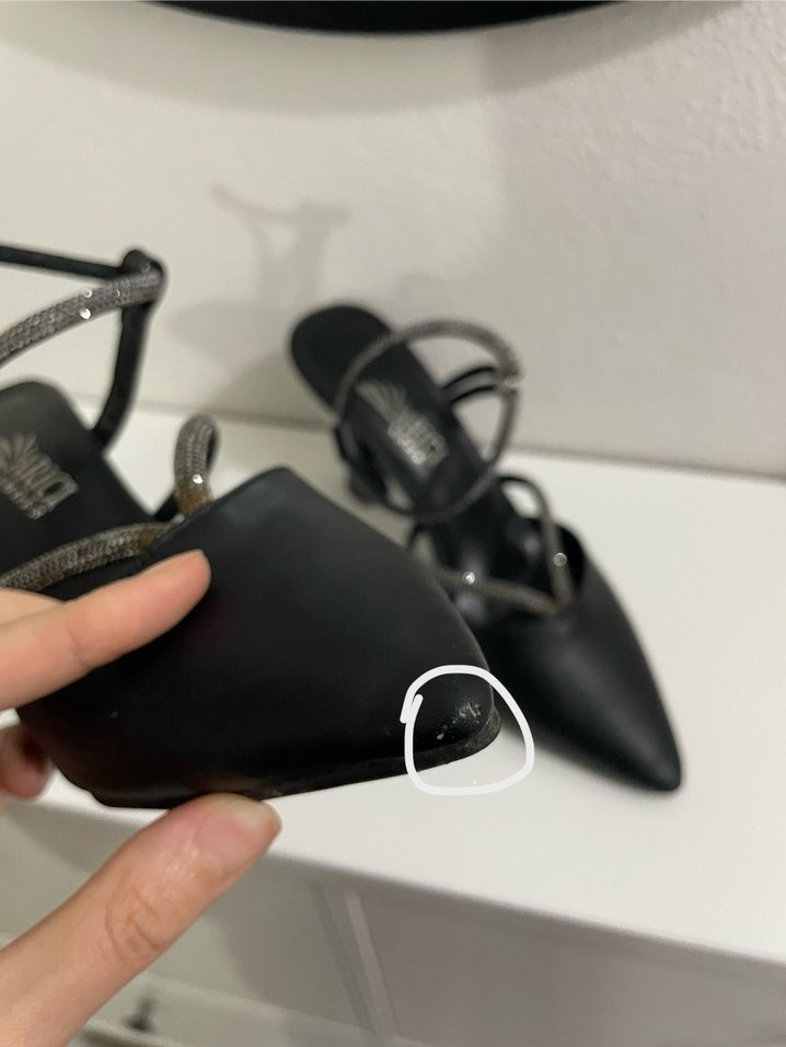 Parlak taşlı topuklu ayakkabı - Görsel 5