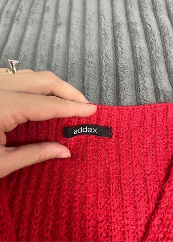 Kadın Kırmızı V Yaka Triko Hırka - Görsel 2