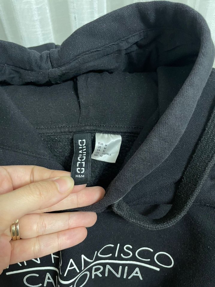 H&M Kapüşonlu Kadın Kısa Sweatshirt - Görsel 4