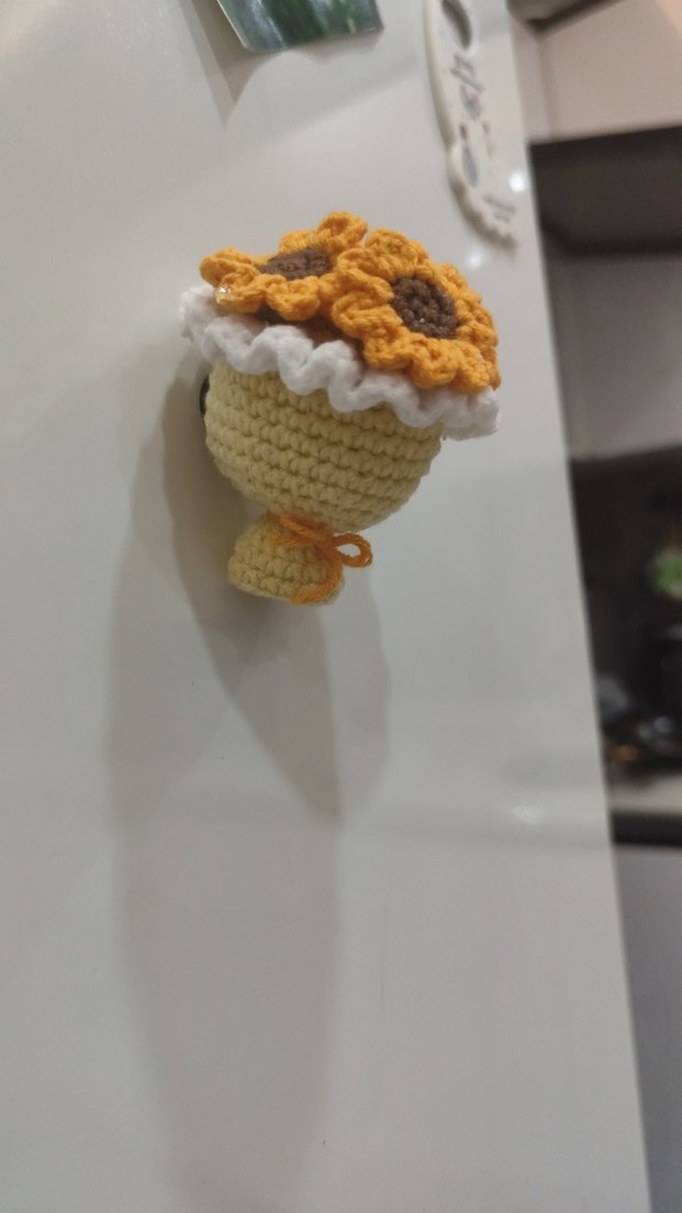 Renkli Örgü Çiçekli Bohem Anahtarlık - Görsel 2