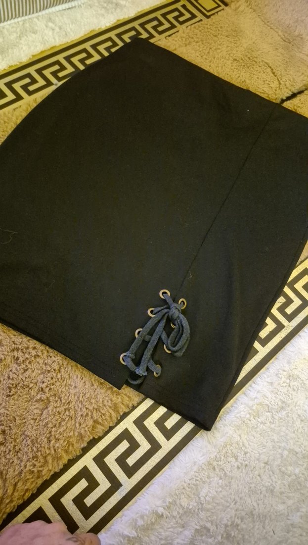 Deri Kuşaklı Siyah Midi Hamile Etek - Görsel 5