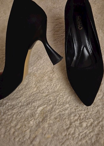 Siyah Süet Topuklu Kadın Stiletto - Görsel 4