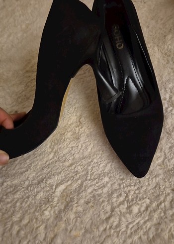 Siyah Süet Topuklu Kadın Stiletto - Görsel 3