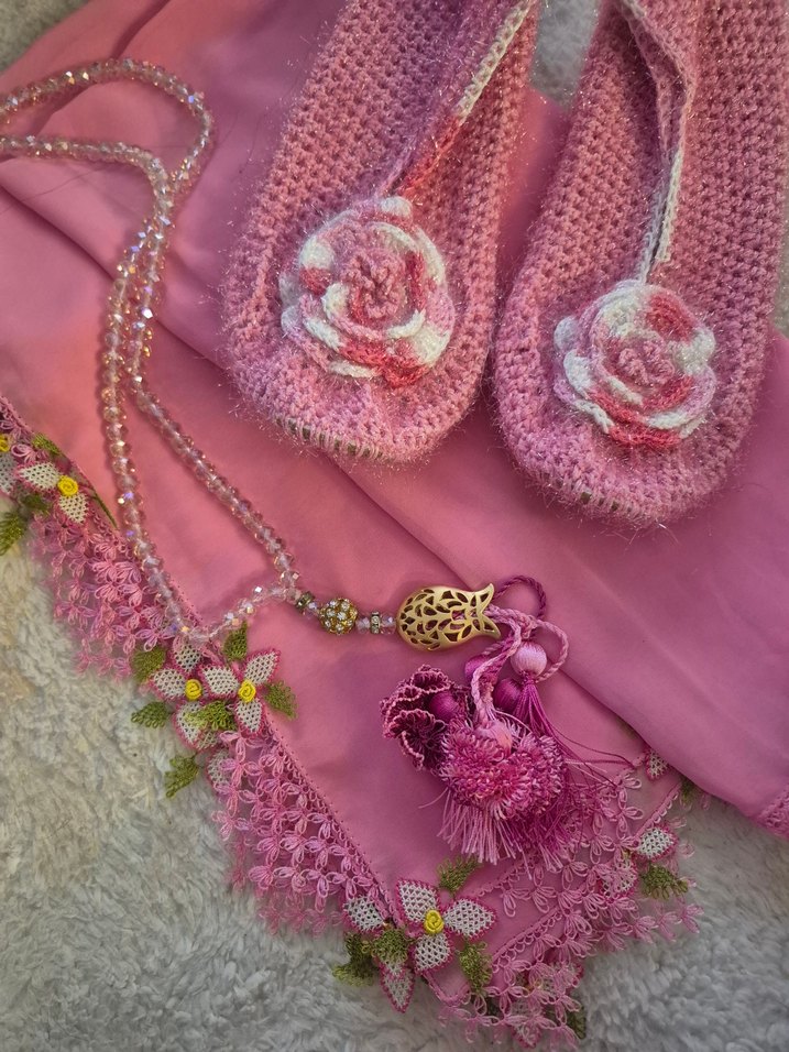 iğne oyası krep takım - Görsel 2