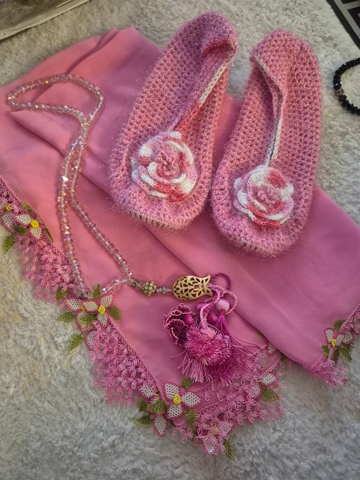 iğne oyası krep takım - Görsel 5